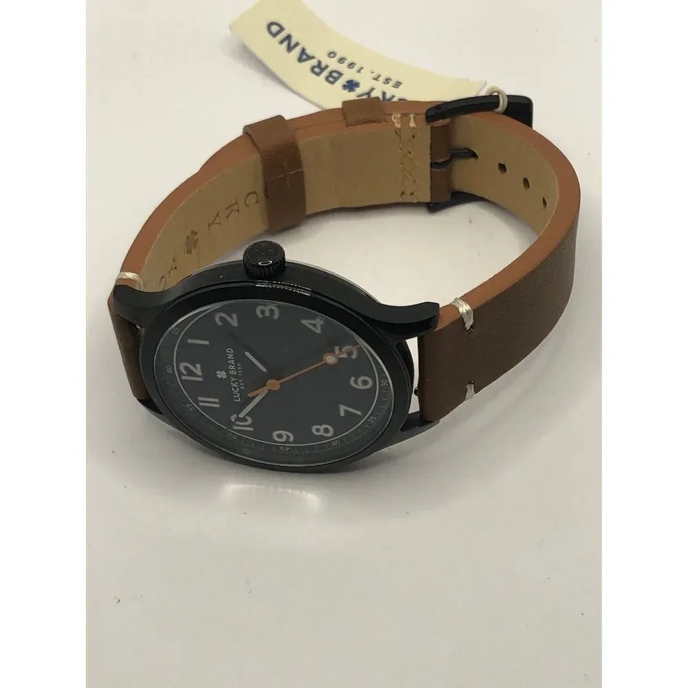 Lucky Brand LW00101 Women's Brown Leather Analog Black Dial Quartz Watch OP261